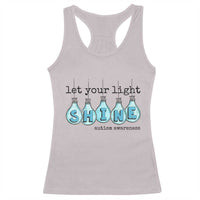Let Your Light Shine Autism Awareness Racerback Tank Top Light Bulb Autism Acceptance