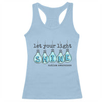 Let Your Light Shine Autism Awareness Racerback Tank Top Light Bulb Autism Acceptance