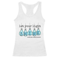 Let Your Light Shine Autism Awareness Racerback Tank Top Light Bulb Autism Acceptance