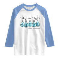 Let Your Light Shine Autism Awareness Raglan Shirt Light Bulb Autism Acceptance