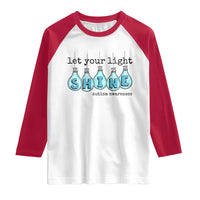Let Your Light Shine Autism Awareness Raglan Shirt Light Bulb Autism Acceptance