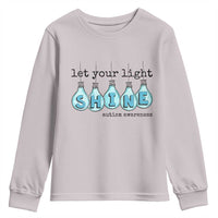 Let Your Light Shine Autism Awareness Youth Sweatshirt Light Bulb Autism Acceptance