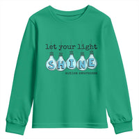 Let Your Light Shine Autism Awareness Youth Sweatshirt Light Bulb Autism Acceptance