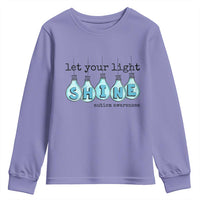Let Your Light Shine Autism Awareness Youth Sweatshirt Light Bulb Autism Acceptance