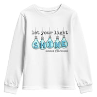 Let Your Light Shine Autism Awareness Youth Sweatshirt Light Bulb Autism Acceptance