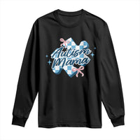 Autism Mama Coquette Puzzle Piece Pink Bow Long Sleeve Shirt