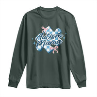 Autism Mama Coquette Puzzle Piece Pink Bow Long Sleeve Shirt