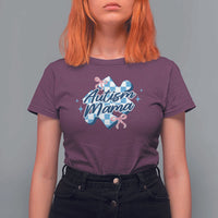Autism Mama Coquette Puzzle Piece Pink Bow T Shirt For Women