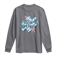 Autism Mini Coquette Puzzle Piece Pink Bow Long Sleeve Shirt