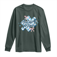 Autism Mini Coquette Puzzle Piece Pink Bow Long Sleeve Shirt