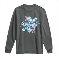 Autism Mini Coquette Puzzle Piece Pink Bow Long Sleeve Shirt
