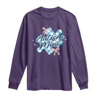 Autism Mini Coquette Puzzle Piece Pink Bow Long Sleeve Shirt