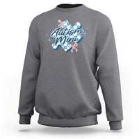 Autism Mini Coquette Puzzle Piece Pink Bow Sweatshirt