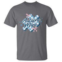 Autism Mini Coquette Puzzle Piece Pink Bow T Shirt