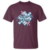 Autism Mini Coquette Puzzle Piece Pink Bow T Shirt