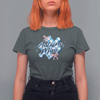 Autism Mini Coquette Puzzle Piece Pink Bow T Shirt For Women