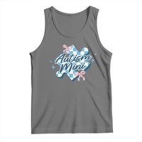 Autism Mini Coquette Puzzle Piece Pink Bow Tank Top