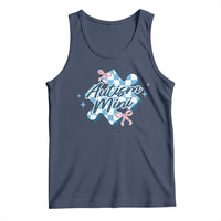 Autism Mini Coquette Puzzle Piece Pink Bow Tank Top