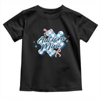 Autism Mini Coquette Puzzle Piece Pink Bow Toddler T Shirt