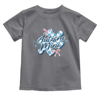 Autism Mini Coquette Puzzle Piece Pink Bow Toddler T Shirt