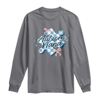 Autism Nana Coquette Puzzle Piece Pink Bow Long Sleeve Shirt