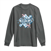 Autism Nana Coquette Puzzle Piece Pink Bow Long Sleeve Shirt