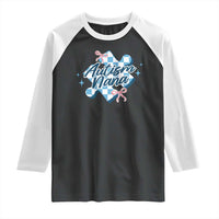 Autism Nana Coquette Puzzle Piece Pink Bow Raglan Shirt