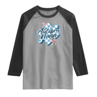 Autism Nana Coquette Puzzle Piece Pink Bow Raglan Shirt