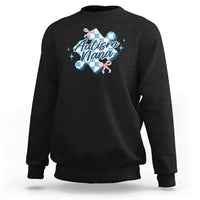 Autism Nana Coquette Puzzle Piece Pink Bow Sweatshirt