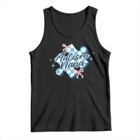 Autism Nana Coquette Puzzle Piece Pink Bow Tank Top