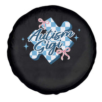 Autism Gigi Coquette Puzzle Piece Pink Bow Spare Tire Cover