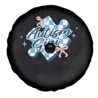 Autism Gigi Coquette Puzzle Piece Pink Bow Spare Tire Cover