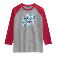 Autism Gigi Coquette Puzzle Piece Pink Bow Raglan Shirt