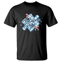 Autism Gigi Coquette Puzzle Piece Pink Bow T Shirt