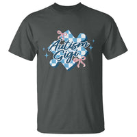 Autism Gigi Coquette Puzzle Piece Pink Bow T Shirt