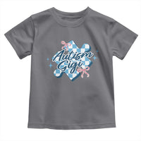 Autism Gigi Coquette Puzzle Piece Pink Bow Toddler T Shirt