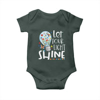 Autism Awareness Baby Onesie Let Your Light Shine Puzzle Ribbon Inspirational Quote