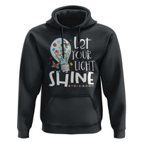 Autism Awareness Hoodie Let Your Light Shine Puzzle Ribbon Inspirational Quote