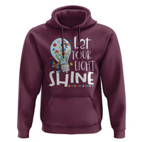 Autism Awareness Hoodie Let Your Light Shine Puzzle Ribbon Inspirational Quote