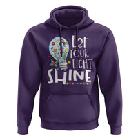 Autism Awareness Hoodie Let Your Light Shine Puzzle Ribbon Inspirational Quote