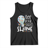 Autism Awareness Tank Top Let Your Light Shine Puzzle Ribbon Inspirational Quote