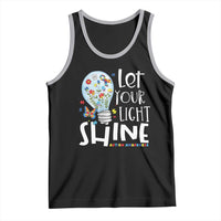 Autism Awareness Tank Top Let Your Light Shine Puzzle Ribbon Inspirational Quote