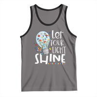 Autism Awareness Tank Top Let Your Light Shine Puzzle Ribbon Inspirational Quote