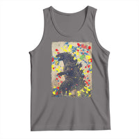 Funny Autism Awareness Japanese Giant Monster Tank Top Colorful Puzzles