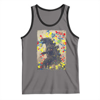 Funny Autism Awareness Japanese Giant Monster Tank Top Colorful Puzzles