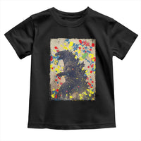 Funny Autism Awareness Japanese Giant Monster Toddler T Shirt Colorful Puzzles