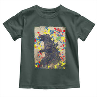 Funny Autism Awareness Japanese Giant Monster Toddler T Shirt Colorful Puzzles