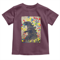 Funny Autism Awareness Japanese Giant Monster Toddler T Shirt Colorful Puzzles