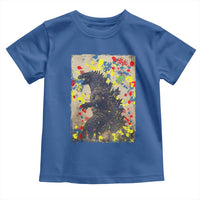 Funny Autism Awareness Japanese Giant Monster Toddler T Shirt Colorful Puzzles