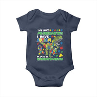 Funny Autism Awareness Dinosaur Baby Onesie I'm Not Misbehaving I Have Autism Please Be Understanding